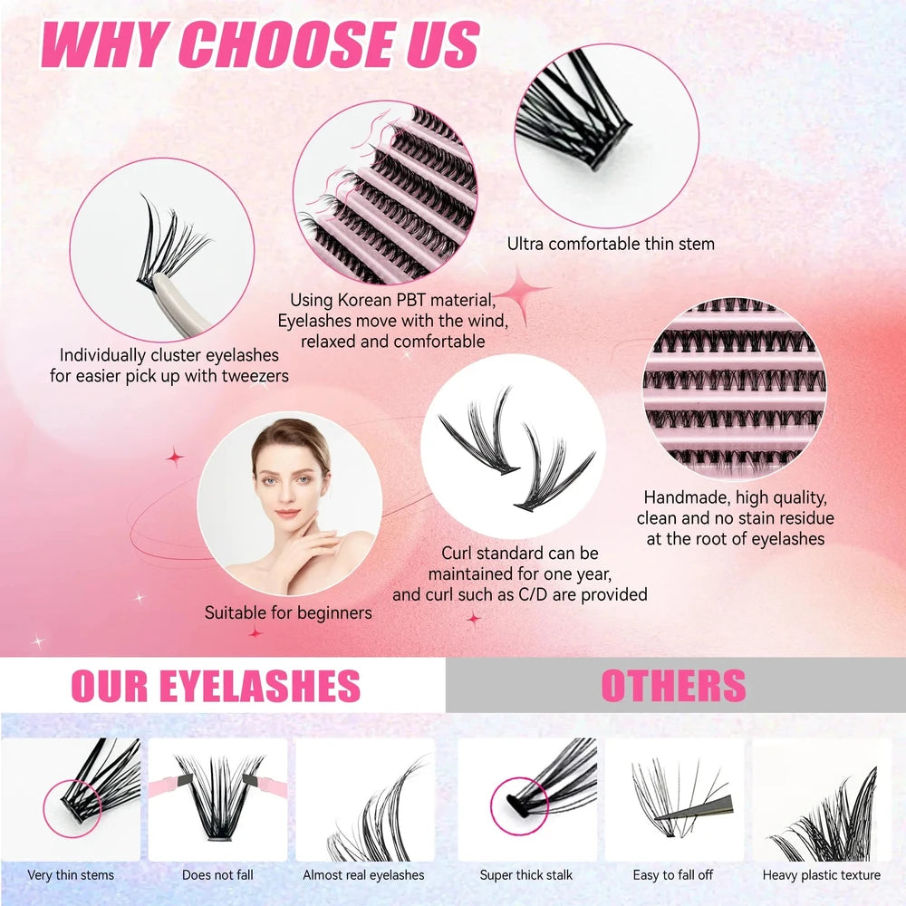 DIY Lash Extension Kit — 200 Clusters + Bond & Seal
