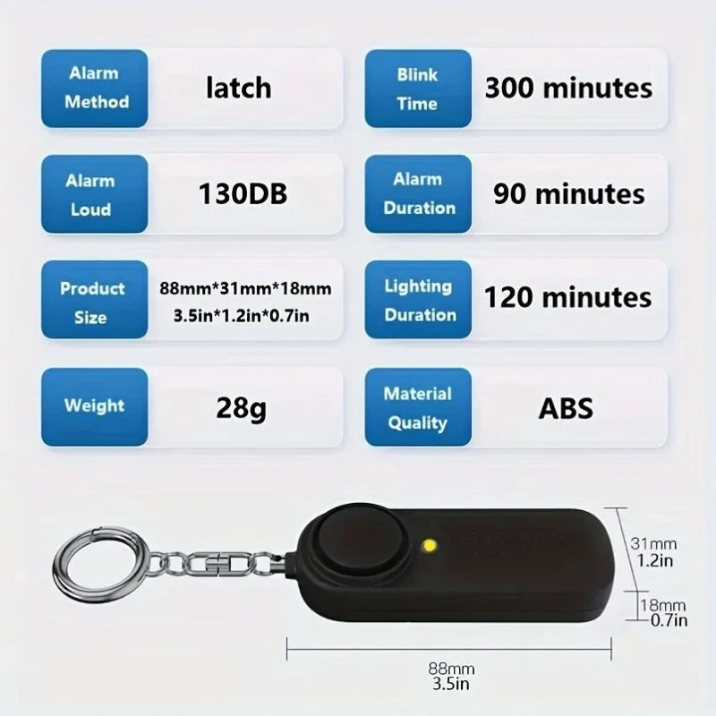 Mini Personal Safety Alarm — 130dB Panic Siren